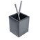Dacasso Pencil Cup Luxury Black Bonded Leather Executive Decor and Elegant Organizer