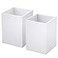 NIUBEE White Acrylic Pen Holder 2 Pack Desktop Pencil Cup Stationery Organizer for Office Desk Accessory
