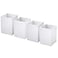 NIUBEE White Acrylic Pen Holder 4 Pack Desktop Pencil Cup Stationery Organizer for Office Desk Accessory