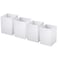 NIUBEE White Acrylic Pen Holder 4 Pack Desktop Pencil Cup Stationery Organizer for Office Desk Accessory