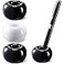 Newtay 3 Pcs Ceramic Pen Holder Sleek Mini Ceramic Toothbrush Holder Stand for Bathroom Vanity Countertops Single Pen Stand for Desk Home Office School Students Teachers Black and White