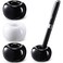 Newtay 3 Pcs Ceramic Pen Holder Sleek Mini Ceramic Toothbrush Holder Stand for Bathroom Vanity Countertops Single Pen Stand for Desk Home Office School Students Teachers Black and White
