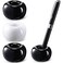 Newtay 3 Pcs Ceramic Pen Holder Sleek Mini Ceramic Toothbrush Holder Stand for Bathroom Vanity Countertops Single Pen Stand for Desk Home Office School Students Teachers Black and White