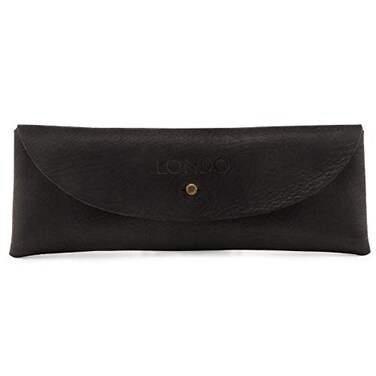 Londo Genuine Leather Retro Pen and Pencil Case Metal Snap Fastener Pencil Pouch Stationery Bag