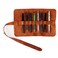 Londo Genuine Leather Retro Pen and Pencil Case Metal Snap Fastener Pencil Pouch Stationery Bag