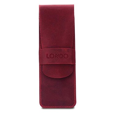 Londo Genuine Leather Pen and Pencil Case with Tuck in Flap Stationery Bag