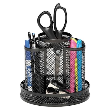 Rolodex Desk Organizer Rotating Office Supply Caddy Mesh Black 65 x 65 x 625 Spinning Pencil Holder Teacher Essentials