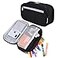 YONZONE Large Capacity Pencil Case Big Storage Pencil Bag Pouch 3 Multifunctional Compartment Pen Marker Cases Holder Portable Office Stationery Organizer Supplies Makeup Bag Black