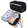 YONZONE Large Capacity Pencil Case Big Storage Pencil Bag Pouch 3 Multifunctional Compartment Pen Marker Cases Holder Portable Office Stationery Organizer Supplies Makeup Bag Black