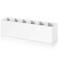 Jetec Acrylic Pen Holder 6 Compartments Makeup Brush Stationery Organizer Pencil Holder for Desk Accessories Cosmetic Brushes Dorm Home Bathroom Kitchen Office SuppliesWhite
