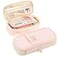 MAMUNU Expandable Pencil case with compartments Large Capacity Pencil Cases Pencil Bag Pouch Office School Portable Pencil Case Large School Stationery Organizer Makeup Cosmetic Bag Pink