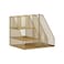 Martha Stewart Ryder Gold Mesh Metal Large Desktop Organizer with Magazine File Holder Pen Holder and Storage
