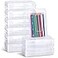 Fainne 24 Pack Pencil Boxes for School Clear Plastic Pencil Case Large Plastic Crayon Box Bulk Stackable Classroom Stationery Organizer School SuppliesTransparent