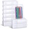 Fainne 24 Pack Pencil Boxes for School Clear Plastic Pencil Case Large Plastic Crayon Box Bulk Stackable Classroom Stationery Organizer School SuppliesTransparent