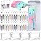 Tenceur 148 Pcs Beadable Pen Set Back to School Gift 48 Plastic Beadable Pen 48 Resealable Pouch Bag 48 Thank You Cards 4 Pcs Plastic Pen Holder Clear Display Stand for StudentBright Color
