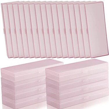 Fainne 24 Pcs Plastic Pencil Case Bulk Pencil Boxes Plastic Stationery Case Frosted Pen Box Pen Holder with Hinged Lid Snap Closure for OfficeSingle LayerPink709 x 236 x 098 Inch