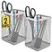 1InTheHome Large Pen Holder Big Tall Pencil Cup Silver Wire Mesh 2 Pack