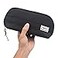 Sooez WideOpening Pencil Pen Case Lightweight Spacious Pencil Pouch Zipper Stationery Bag Aesthetic Supply with Triangular Design for Adults Black