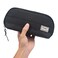 Sooez WideOpening Pencil Pen Case Lightweight Spacious Pencil Pouch Zipper Stationery Bag Aesthetic Supply with Triangular Design for Adults Black