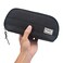 Sooez WideOpening Pencil Pen Case Lightweight Spacious Pencil Pouch Zipper Stationery Bag Aesthetic Supply with Triangular Design for Adults Black