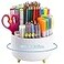 Marbrasse Desk Organizer 360Degree Rotating Pen Holder Desk Organizers and Accessories with 5 Compartments Pencil Holder Art Supply Storage Box Caddy for Office HomeWhite