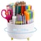 Marbrasse Desk Organizer 360Degree Rotating Pen Holder Desk Organizers and Accessories with 5 Compartments Pencil Holder Art Supply Storage Box Caddy for Office HomeWhite