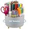 Marbrasse Desk Organizer 360Degree Rotating Pen Holder Desk Organizers and Accessories with 5 Compartments Pencil Holder Art Supply Storage Box Caddy for Office Home Grey