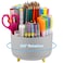 Marbrasse Desk Organizer 360Degree Rotating Pen Holder Desk Organizers and Accessories with 5 Compartments Pencil Holder Art Supply Storage Box Caddy for Office Home Grey