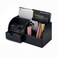 UnionBasic Desk Organizer Multifunctional Leather Desktop Pen Holder Storage Box Business CardPenPencilMobile PhoneStationery Holder Black