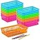 Thenshop 16 Pcs Classroom Storage Baskets Bins Crayon Holder Box Plastic Organizer Plastic Pencil Crayon Book Baskets for Library Storage Trays for Desk Drawer Home Office 102 x 65 x 24 Inch