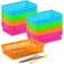 Thenshop 16 Pcs Classroom Storage Baskets Bins Crayon Holder Box Plastic Organizer Plastic Pencil Crayon Book Baskets for Library Storage Trays for Desk Drawer Home Office 102 x 65 x 24 Inch