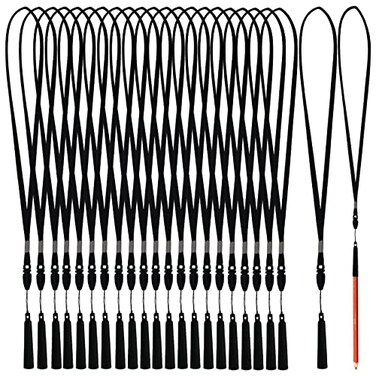 XILAOTOU 22 AntiLoss Black Lanyard Pen Holder Silicone Pen Necklace for Teachers Construction Workers Doctors Nurses Attendants Carpenters Contractors Professionals Easy to Insert and Remove Easy to W