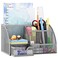 EasyPAG Mesh Desk Organizer with Drawer Multifunctional Pen Holder Stationery Organizer for Office School Supplies 6 Compartments Dorm Organizers and Storage for Desk Silver