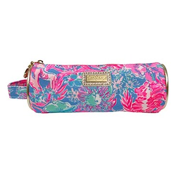 Lilly Pulitzer Pink Pencil Pouch Holder Cute Travel BagCase with Carrying Handle and Zip Close Viva La Lilly