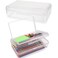SFLHHDM Large Pencil Box Double Layer Capacity Pencils Holders Clear Hard Pen Case with Snaptight Lid Plastic Pencil Case for Office School Pen Boxes Storage School Box Transparent1pcs