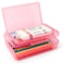 Nuozme Double Layer Large Capacity Pencil BoxPlastic Translucent Pencil Box Hard Pencil Cases with SnapTight Lid for Pens Pencils School SuppliesOffice SuppliesMediumsized1 Pack