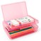 Nuozme Double Layer Large Capacity Pencil BoxPlastic Translucent Pencil Box Hard Pencil Cases with SnapTight Lid for Pens Pencils School SuppliesOffice SuppliesMediumsized1 Pack