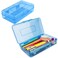 Vilnadu Pencil Box Clear Pencil Case Large Capacity Plastic Hard Pencils Case Crayon Box with SnapTight Lid Stackable for Kids Adult Student Pens Pencils School Supplies Storage Office Supplies Blue