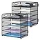 Supeasy 2 Pack 5Tier Desk Organizer with Handle Mesh Desk FilePaper Organizer Letter Tray for Office School Classroom and Home Easy Installation Black