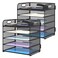 Supeasy 2 Pack 5Tier Desk Organizer with Handle Mesh Desk FilePaper Organizer Letter Tray for Office School Classroom and Home Easy Installation Black