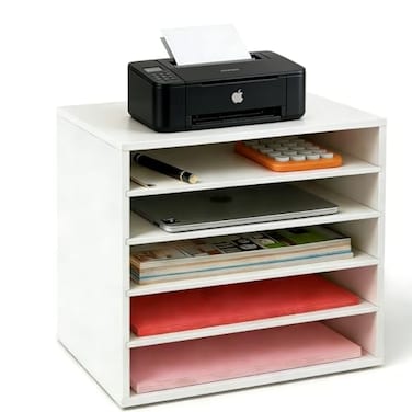 EMERIT Paper Organzier Wood Desktop Organizer Storage Letter Tray File Sorter with Adjustable Shelves for Home Office