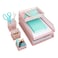 BLU MONACO Pink Desk Organizer Set for Women 6 Piece Mail Sorter Organizer Countertop with Letter Trays Standing File Organizer with Mesh Pen Holders