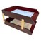 Dacasso Leather Double LegalSize Trays Chocolate Brown A3421