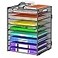 Cawukege 9 Tier Paper Organizer with Handle Black Large Capacity Desk Organizer Mesh File Folder Letter Paper Tray Desktop Document Sorter for Classroom School and Office Accessories Organization
