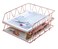 PAG Set of 2 Office Supplies Metal Stackable File Document Letter Tray Organizer for Desk Rose Gold