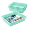 Storex Letter Size Flat Storage Tray Organizer Bin for Classroom Office and Home Teal 5Pack 62522A05C 10 x 13 x 3 Inches