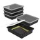 Storex Letter Size Flat Storage Tray Organizer Bin with NonSnap Lid for Classroom Office and Home Black 5Pack 62535U05C