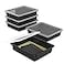 Storex Letter Size Flat Storage Tray Organizer Bin with NonSnap Lid for Classroom Office and Home Black 5Pack 62535A05C
