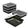 Storex Letter Size Flat Storage Tray Organizer Bin with NonSnap Lid for Classroom Office and Home Black 5Pack 62535A05C