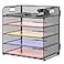 Supeasy 5 Trays Paper Organizer Letter Tray with HandleMesh Desk File Organizer Grey Paper Sorter Desk Organizer for Office Home or School